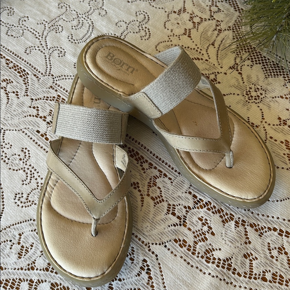 Born Women's Tan Beige Dual-Strap Sandals - Picture 2 of 8